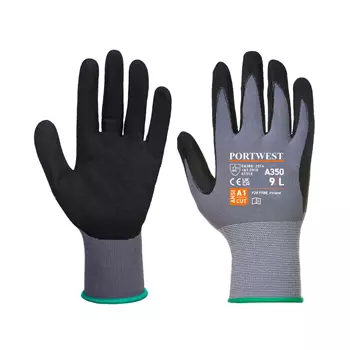 Portwest DermiFlex work gloves, Black/Grey