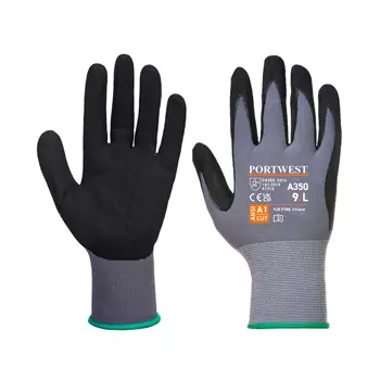 Portwest DermiFlex work gloves, Black/Grey