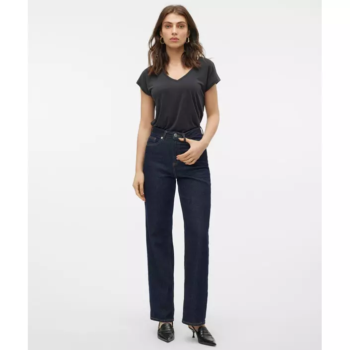 Vero Moda VMFILLI Damen T-shirt, Black, large image number 5
