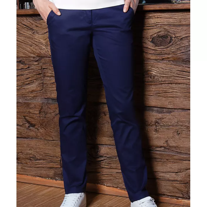 Karlowsky chino byxa dam med stretch, Navy, large image number 1