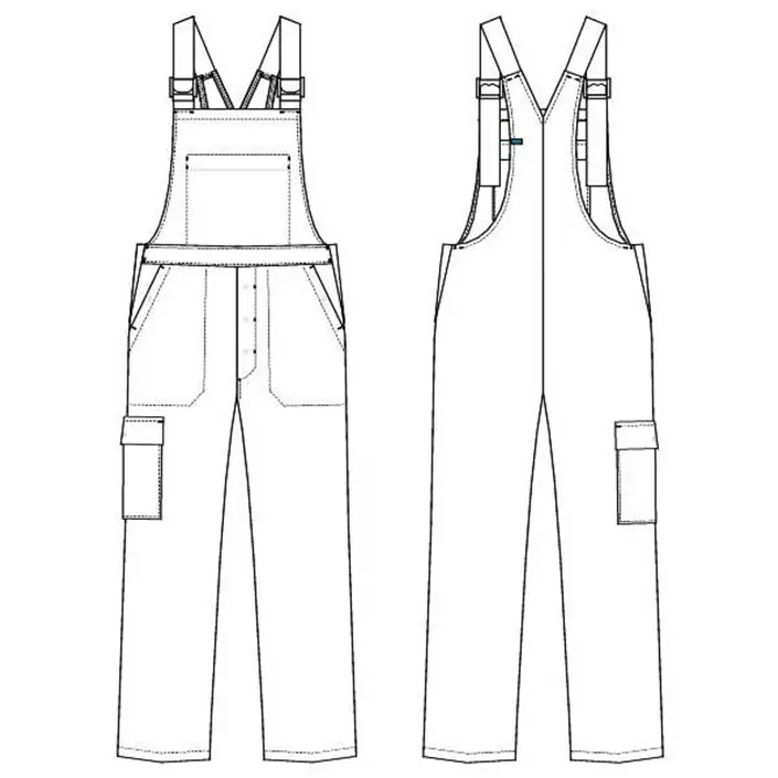 Kentaur HACCP-godkänd hängselbyxa/snickarbyxa unisex, Ljusgrå, large image number 3