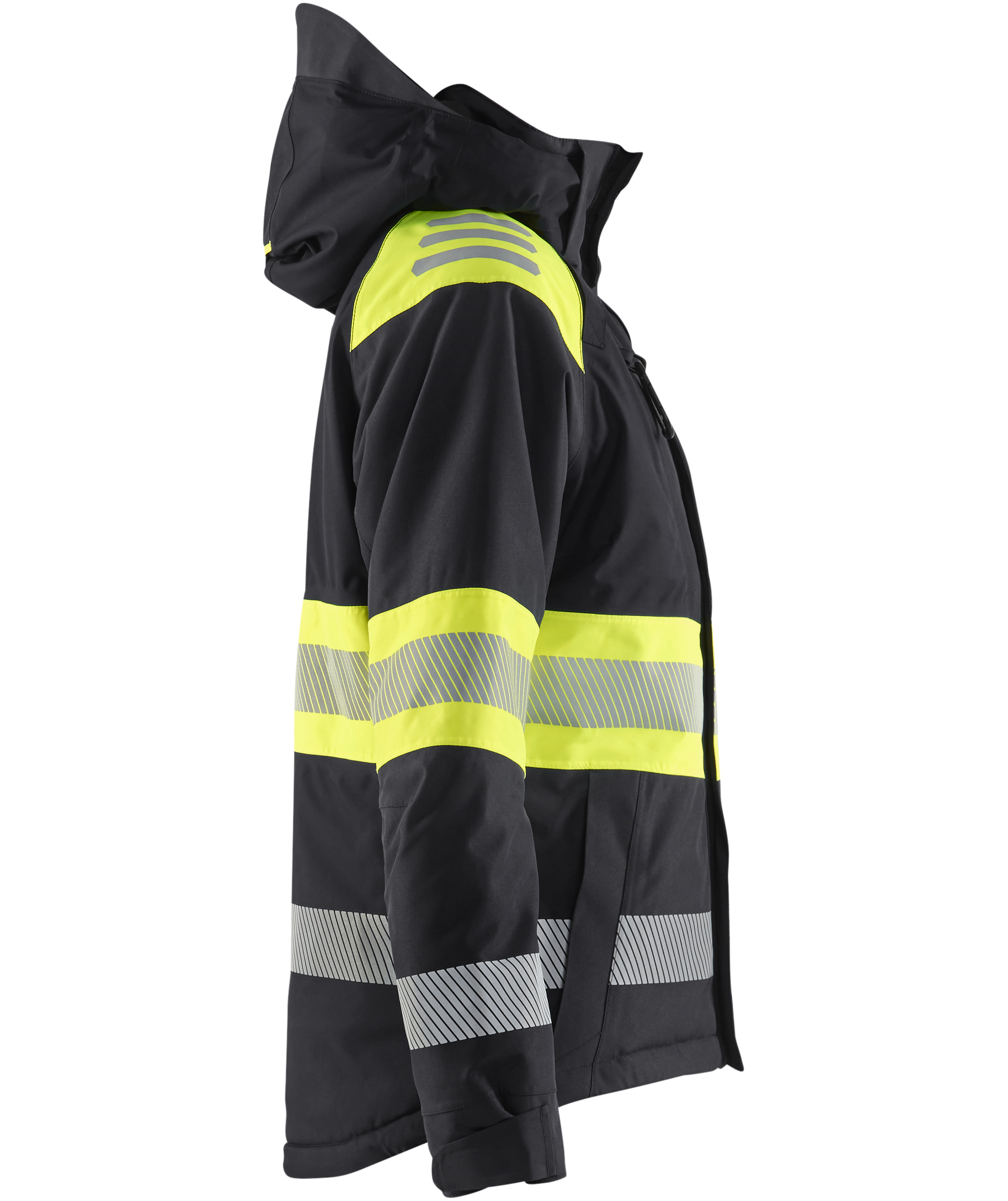 Bl&aring;kl&auml;der dame vinterjakke, Sort/Hi-Vis Gul, large image number 3
