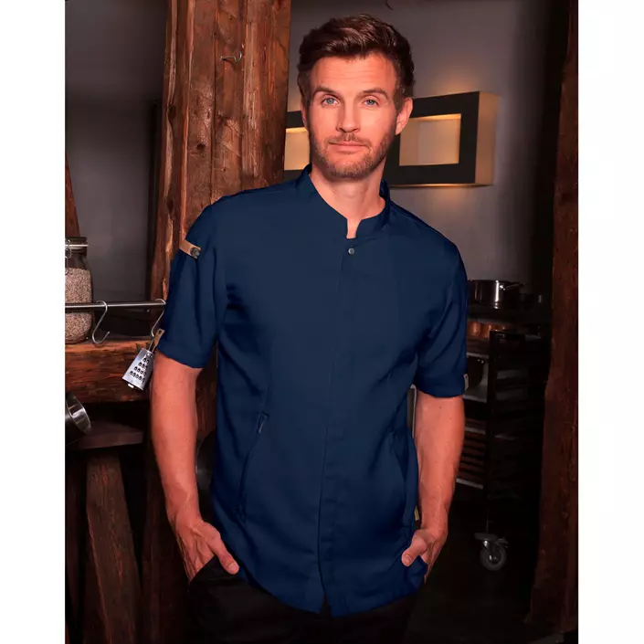 Karlowsky Green-generation short-sleeved chefs jacket, Steel Blue, large image number 1