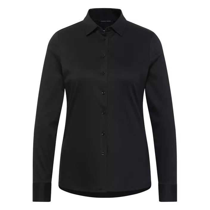 Eterna Jersey slim fit dameskjorte, Black, large image number 0