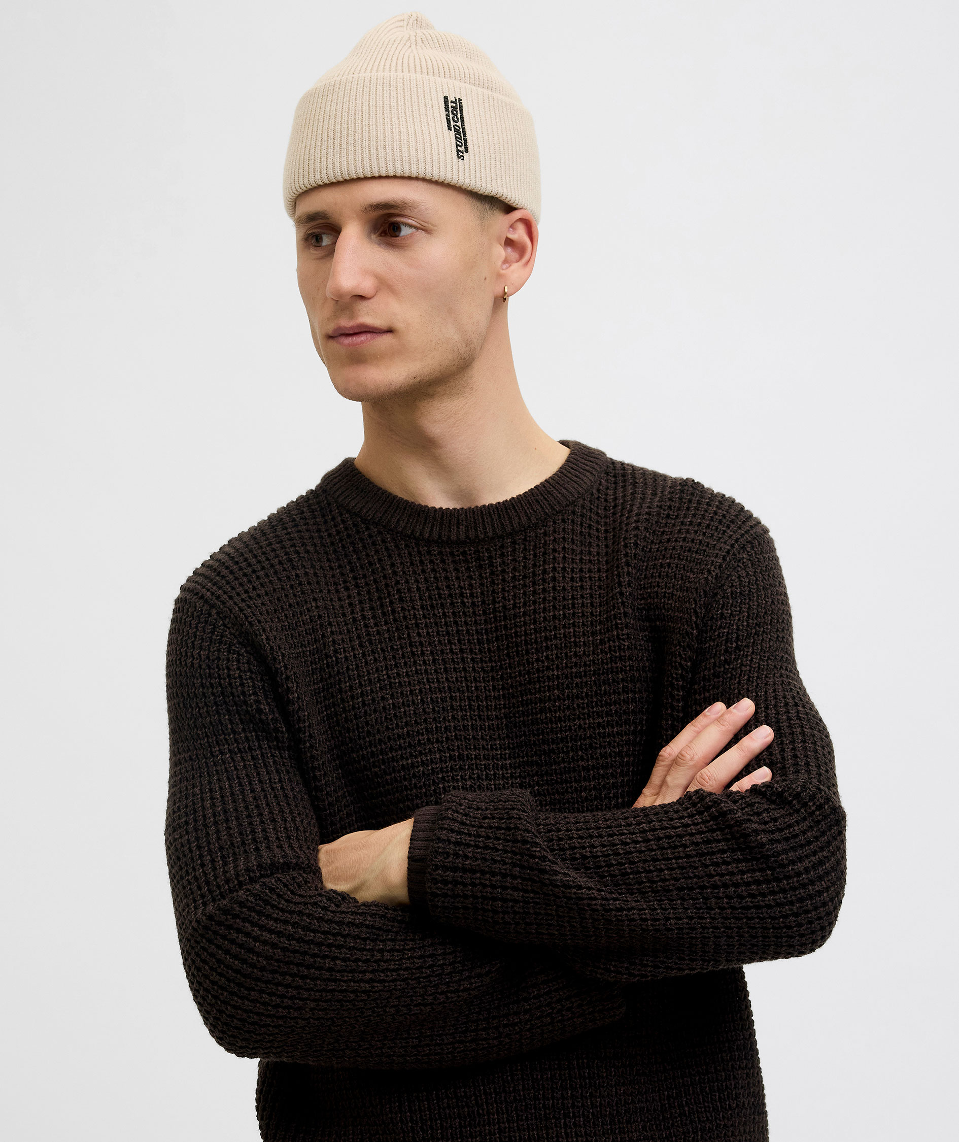 Jack & Jones JACCOLL knitted beanie, Moonbeam, Moonbeam, large image number 3