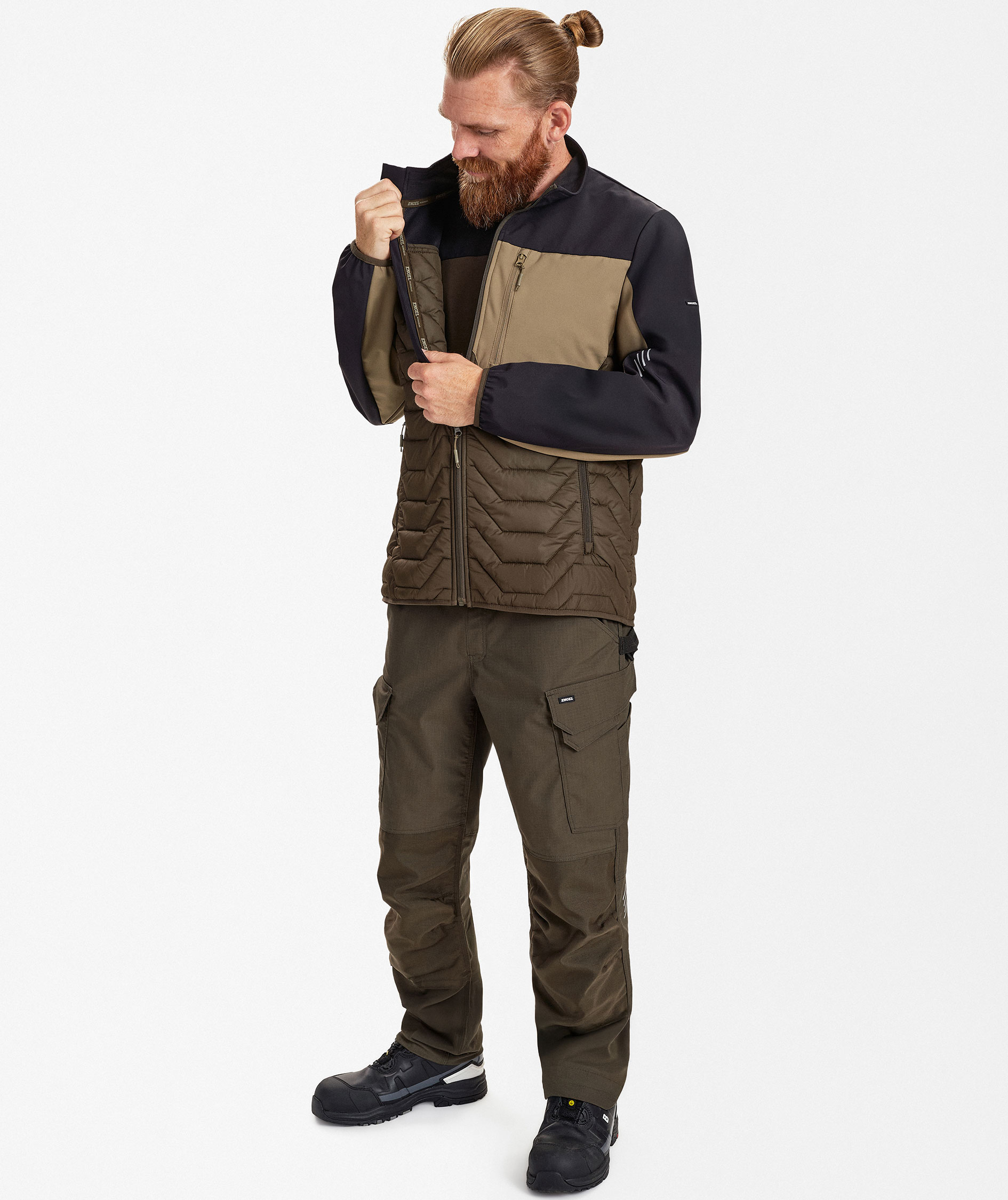 Engel Entire hybridjakke, Forest Green/Black, large image number 2