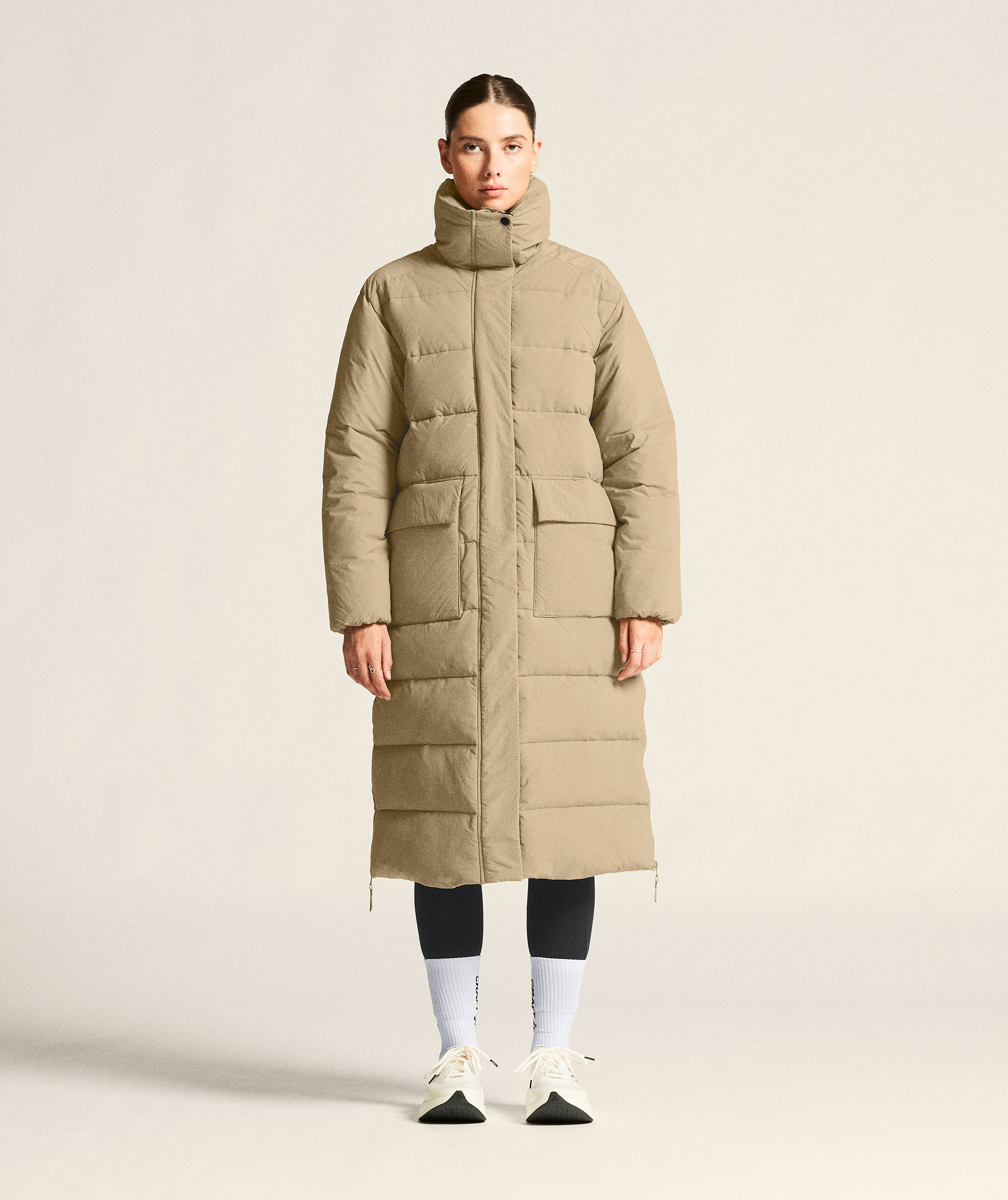 Craft Urban l&aring;ng vadderad vinterjacka dam, Taupe, large image number 1