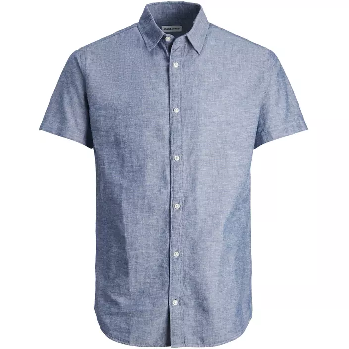 Jack & Jones Plus JJELINEN kortermet skjorte med lin, Faded Denim, large image number 0