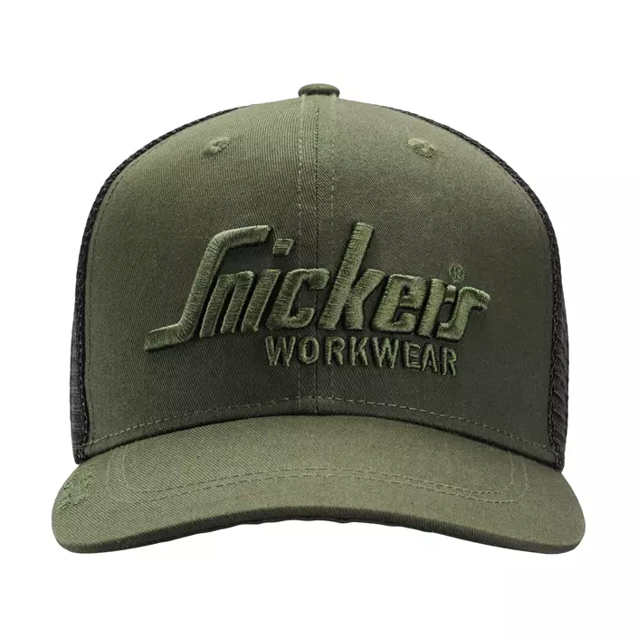 Snickers Trucker cap 9001, Khaki Green/Black, Khaki Green/Black, large image number 0