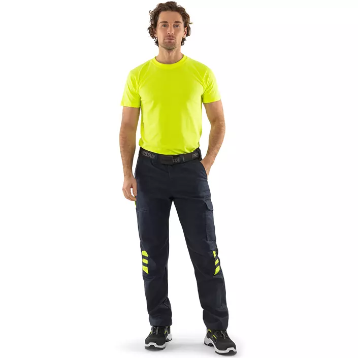 Fristads Diensthose 2930 GWM, Dunkel Marine/Hi-Vis Gelb, large image number 1