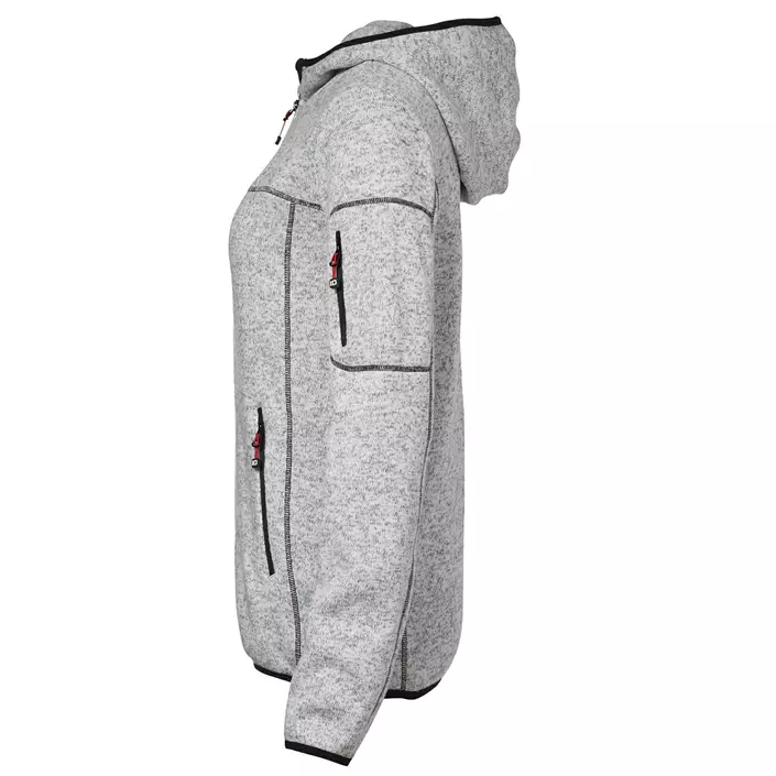 ID women's knit fleececardigan with hood, Grey Melange, large image number 1