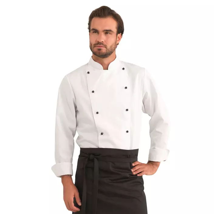 Kentaur Chef kokkejakke uten knapper, Hvit, large image number 1