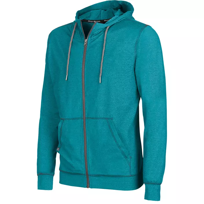 Pitch Stone Cooldry hoodie with zipper, Petrol melange, large image number 0