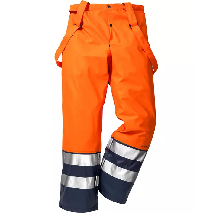 Fristads rain trousers 2625, Hi-vis Orange/Marine, large image number 0