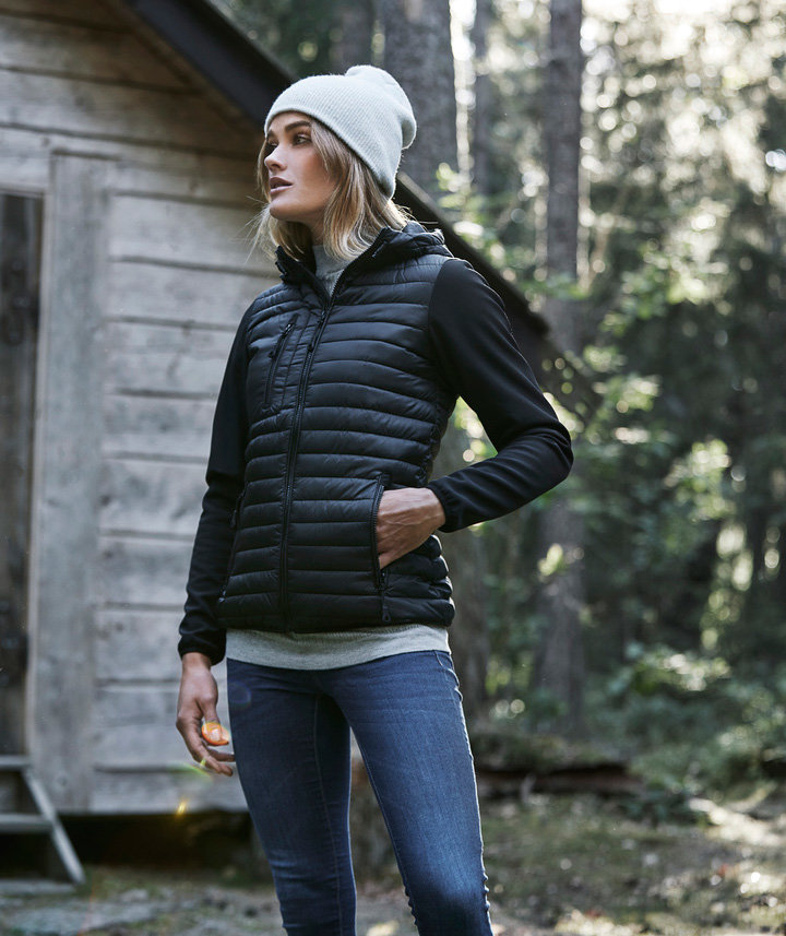 Tee Jays Hooded Crossover jacka dam, Svart, large image number 2