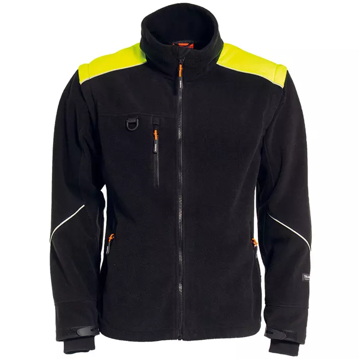 Tranemo 2-in-1 fleece jacket, Black/Yellow, large image number 0