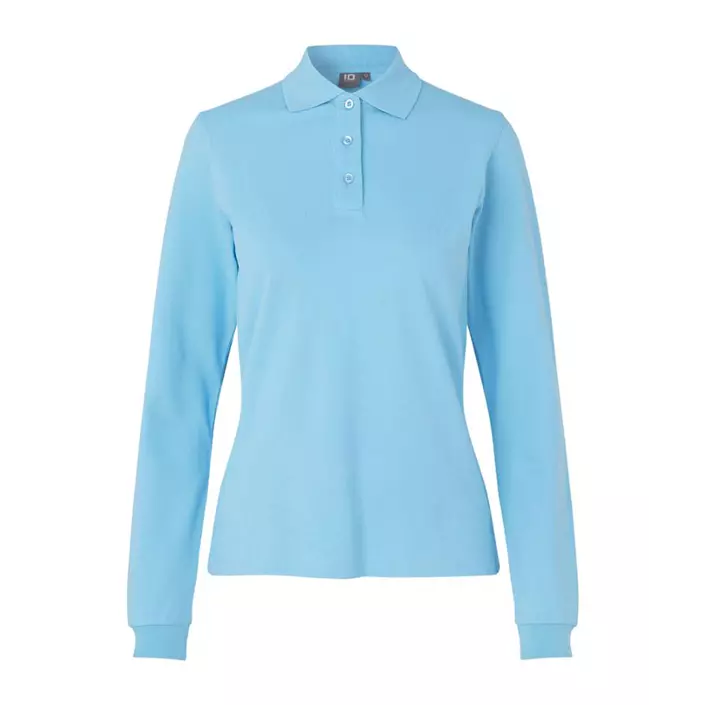 ID long-sleeved women's polo shirt with stretch, Light Blue, large image number 0