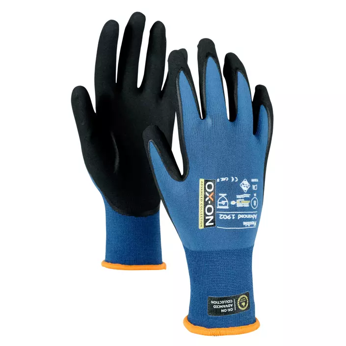 OX-ON Flexible Advanced 1902 work gloves, Blue/Black, large image number 0