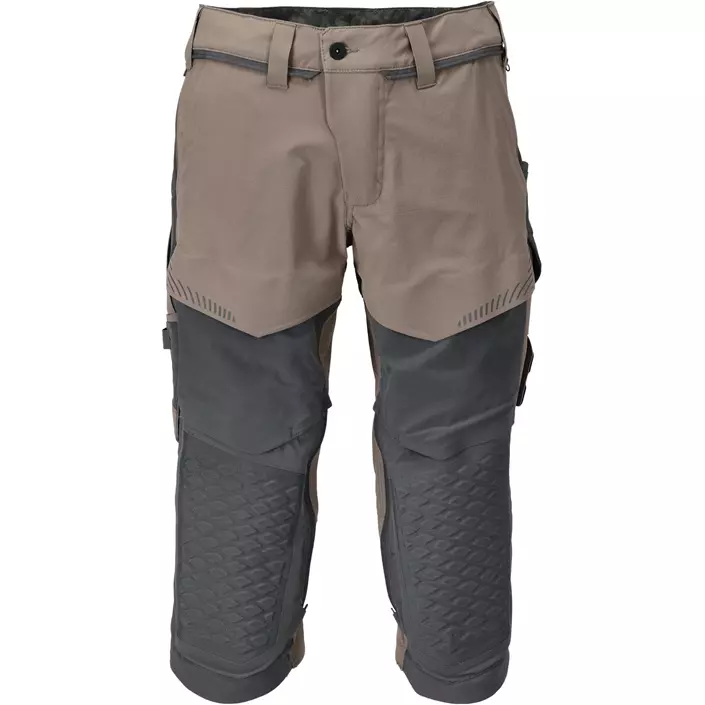 Mascot Customized 3/4-Arbeitshose full stretch, Dunkelsand/Steingrau, large image number 0