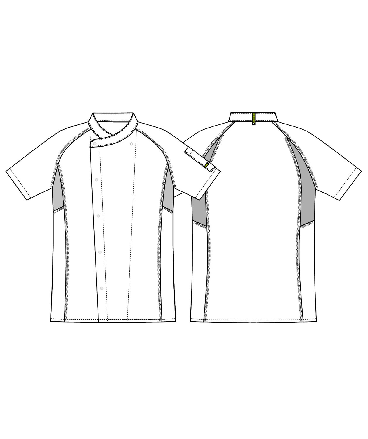 Kentaur kort&aelig;rmet kokkejakke, Sort/R&oslash;d, large image number 3