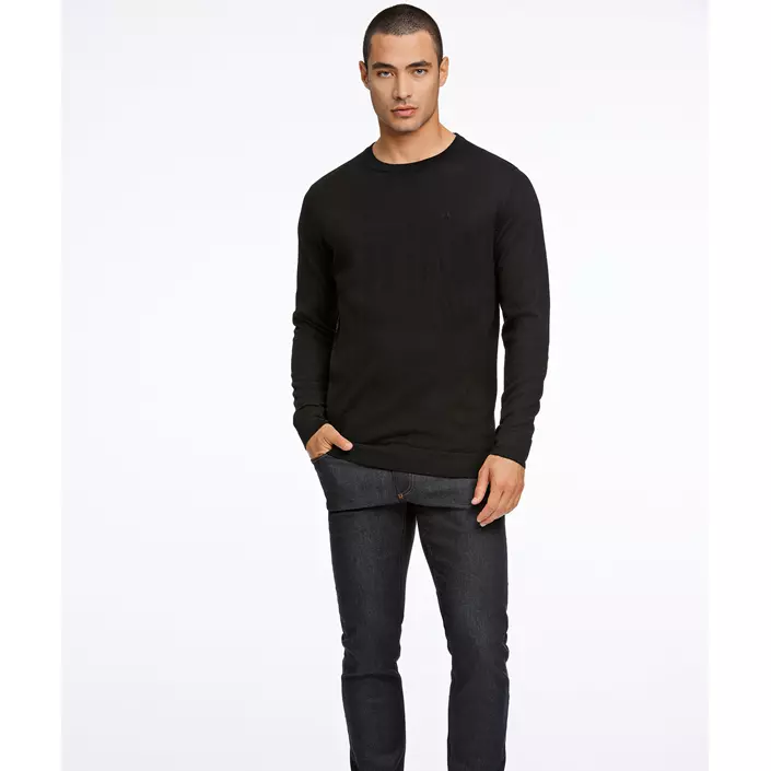 Lindbergh striktrøje med merinould, Black, large image number 1