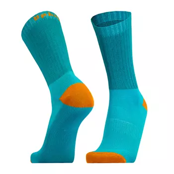 UphillSport Posio socks 2-pack with merino wool, Turquoise/Brown