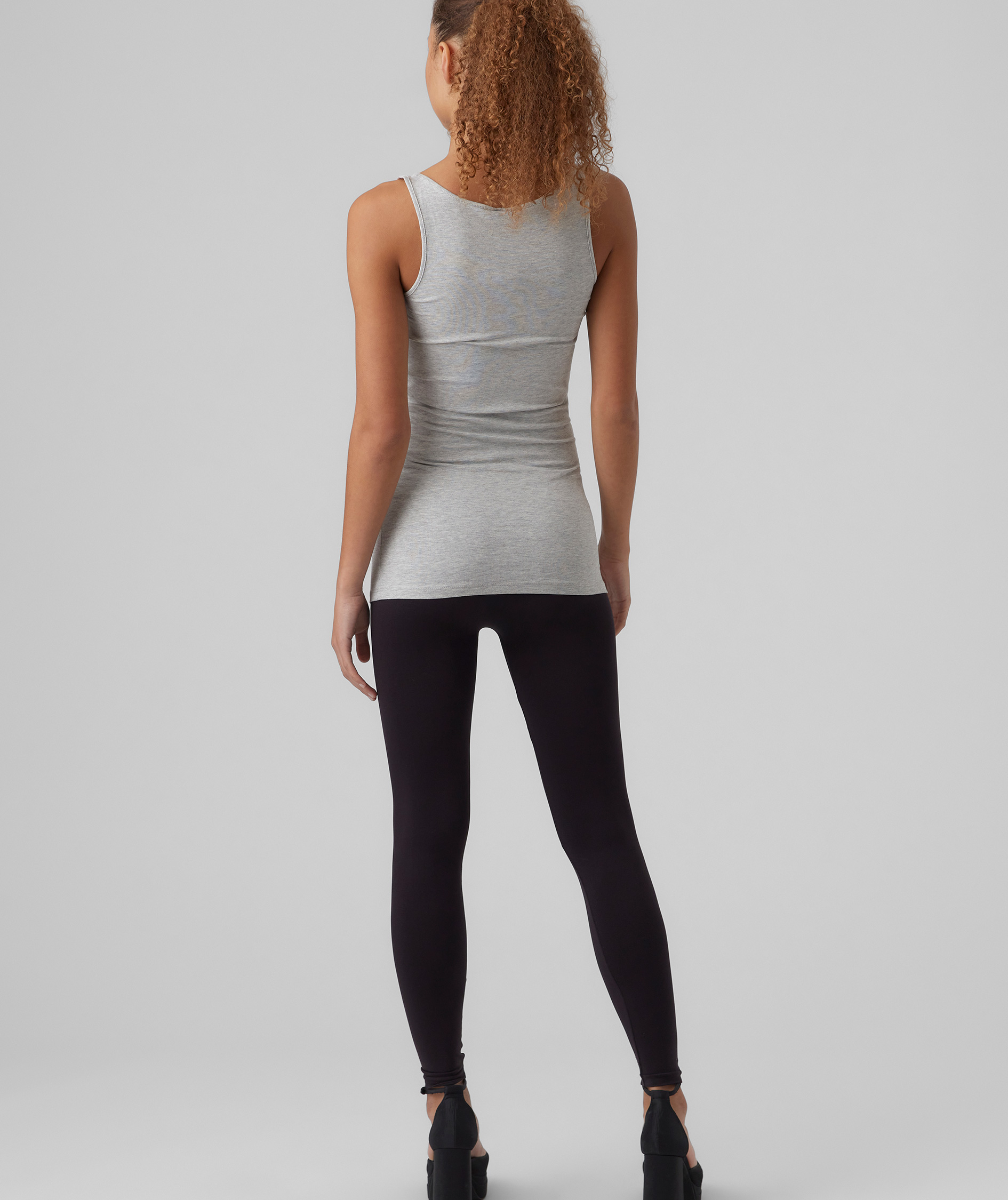 Vero Moda VMMAXI MY SOFT l&aring;ng linne dam, Light Grey Melange, large image number 2