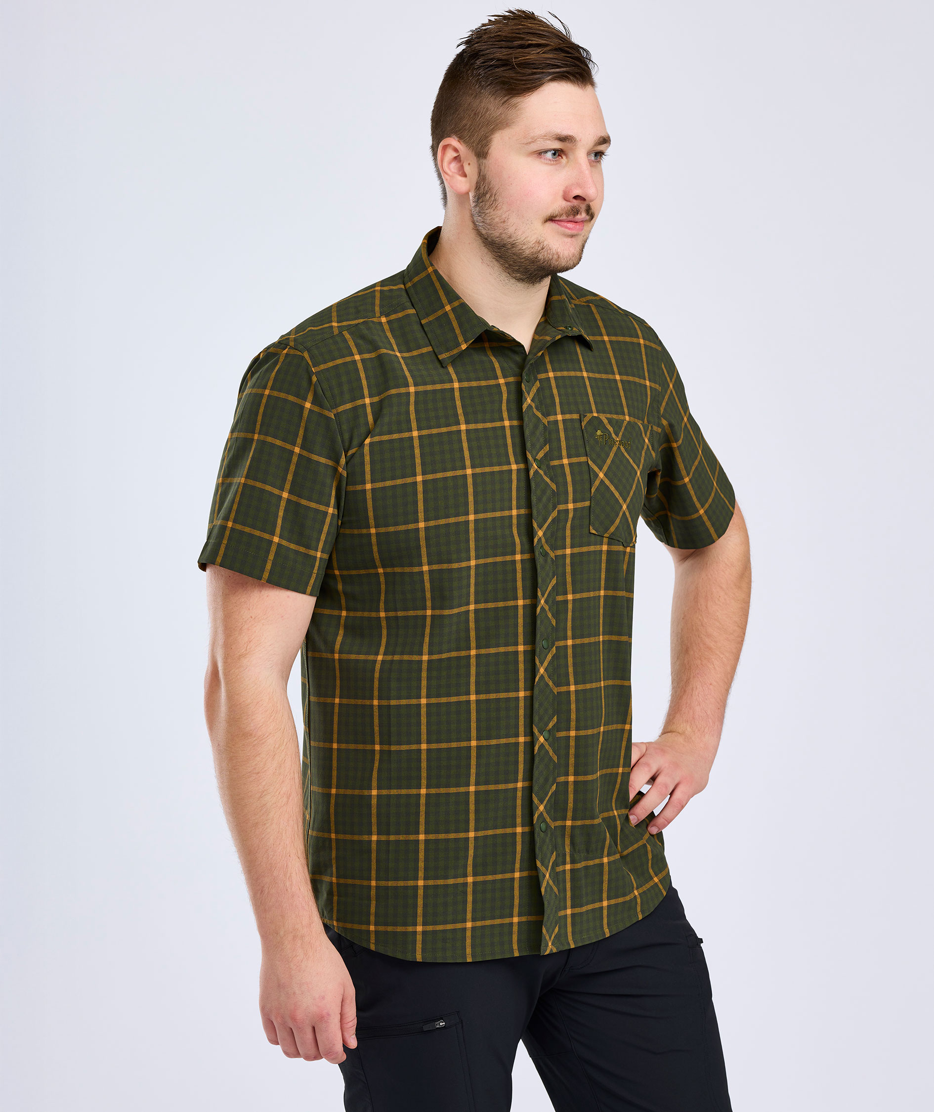 Pinewood Outdoor kort&aelig;rmet skjorte, Green, large image number 4