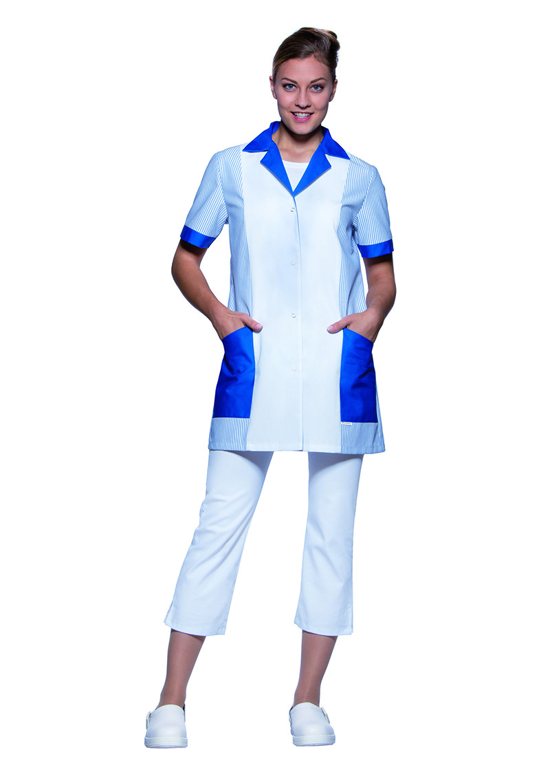 Karlowsky Penelope short-sleeved women's tunic, White/blue, large image number 2