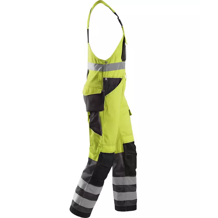 Snickers bib and brace trousers 0113, Yellow/Grey Melange, large image number 3