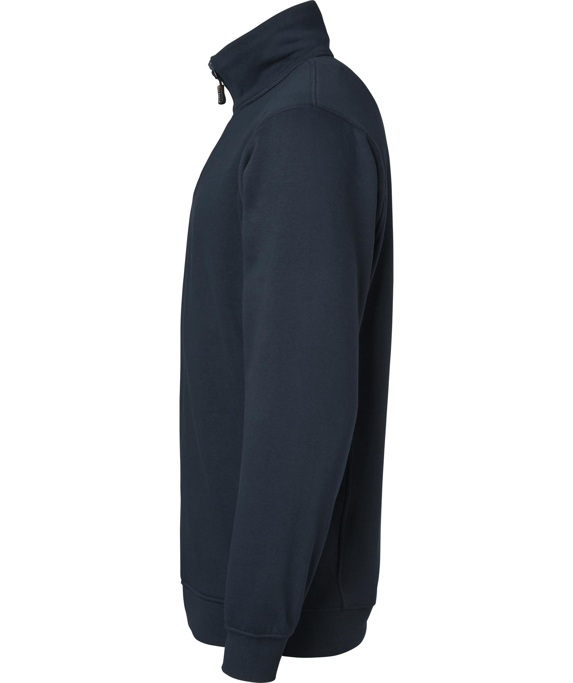 Top Swede sweatshirt med kort lynl&aring;s 149, Navy, large image number 3