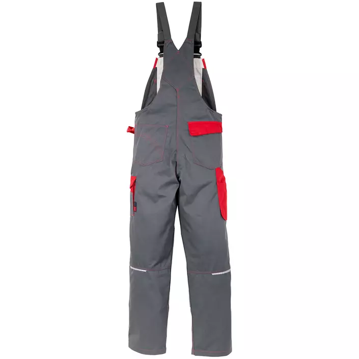 Kansas Icon work bib and brace, Grey/Red, large image number 1