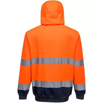 Portwest hoodie/ huvtröja, Hi-vis Orange/Marinblå
