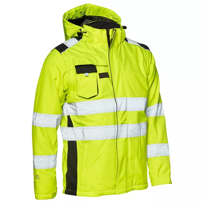 Elka Visible Xtreme 2-in-1 winter softshell jacket, Hi-vis Yellow/Grey, large image number 0