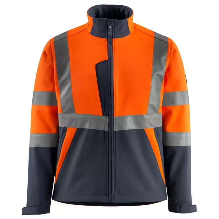 Mascot Safe Light Kiama softshell jacket, Hi-Vis Orange/Dark Marine, large image number 0