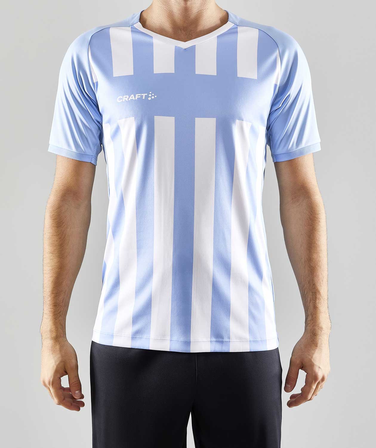 Craft Progress 2.0 Stripe Jersey T-shirt, White/Light Blue, large image number 1