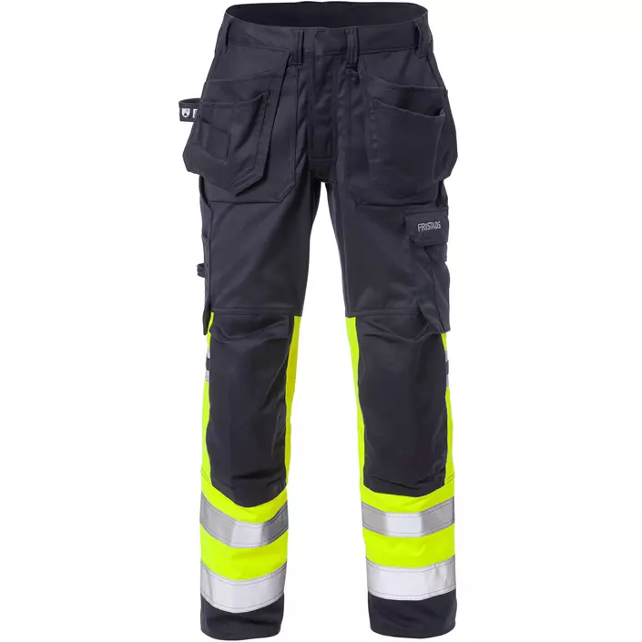 Fristads Flamestat women's craftsman trousers 2171, Hi-vis Yellow/Marine, large image number 0