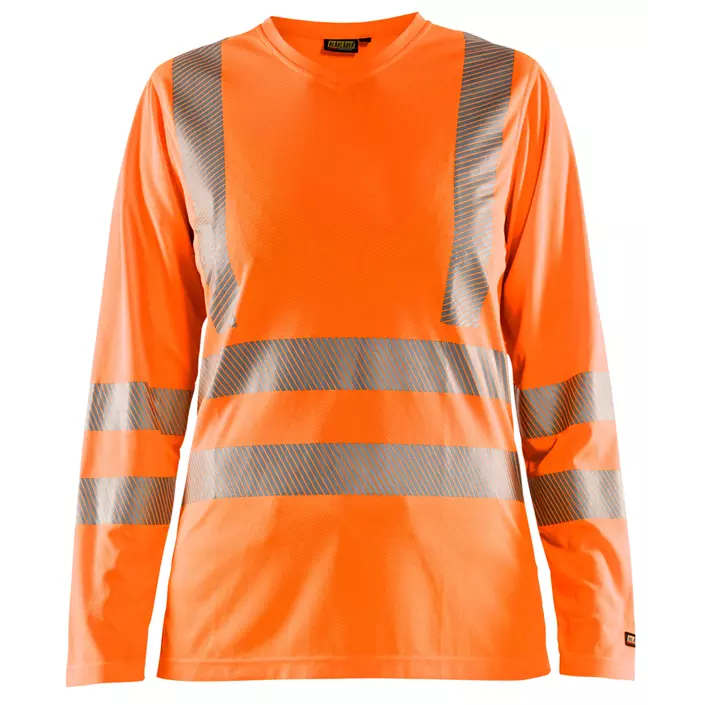 Blåkläder dame langærmet T-shirt, Hi-vis orange/Grå, large image number 0