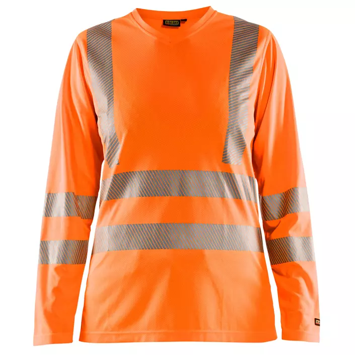 Blåkläder dame langærmet T-shirt, Hi-vis orange/Grå, large image number 0