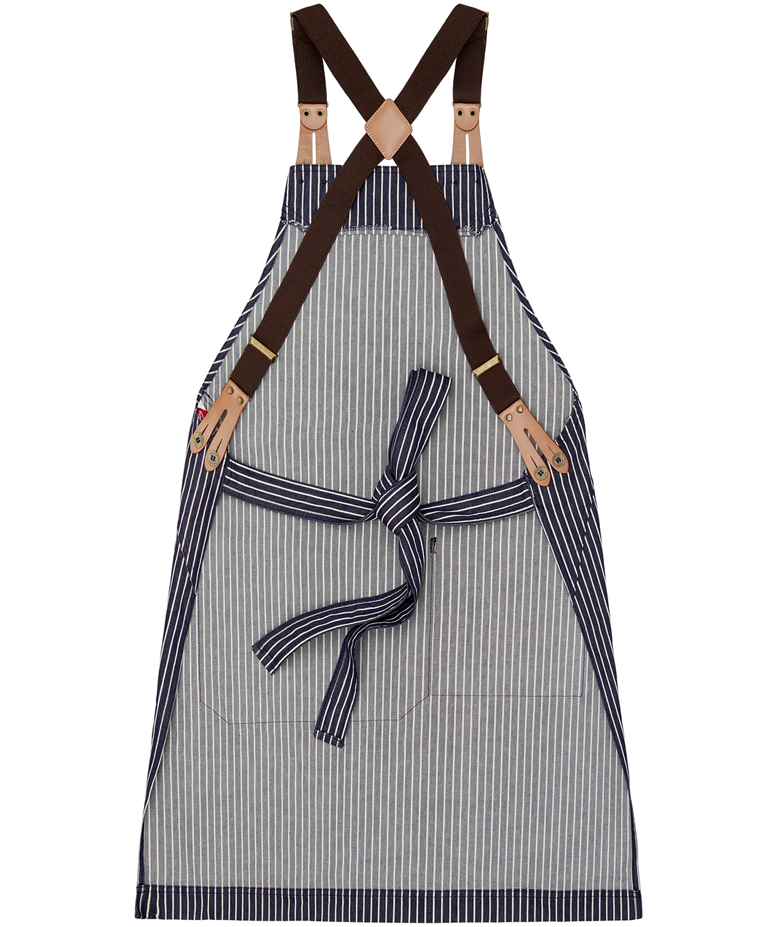 Segers 4078 sm&aelig;kforkl&aelig;de med lomme, Striped Denim, Striped Denim, large image number 2