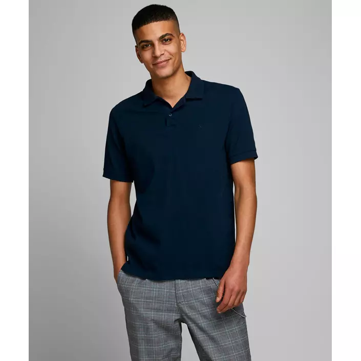 Jack & Jones JJEBASIC Polo T-shirt, Navy Blazer, large image number 1
