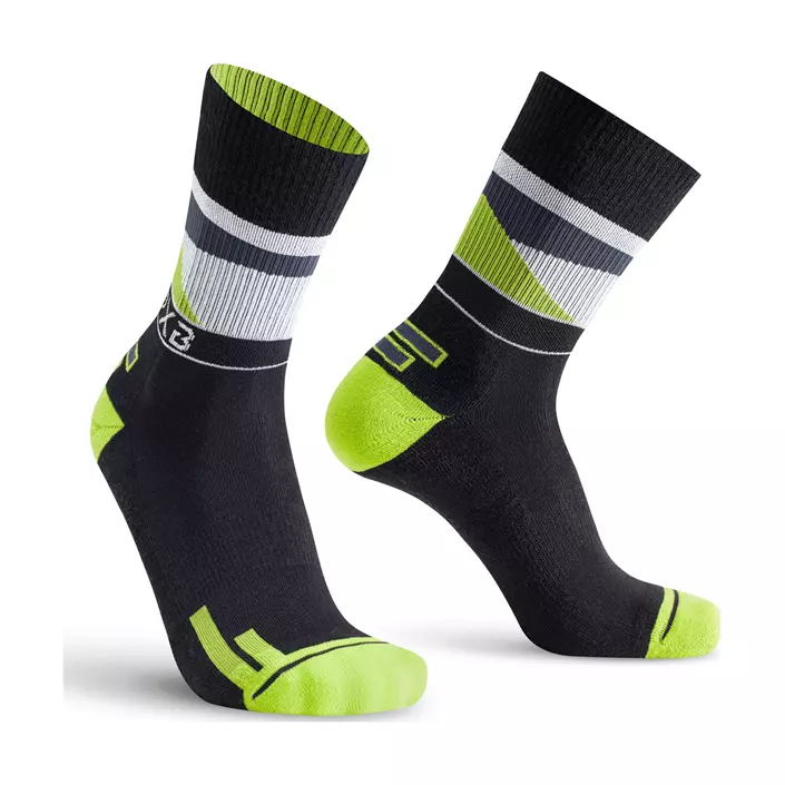 Oxyburn 2Way strømper med merinould, Black/Lime, large image number 0