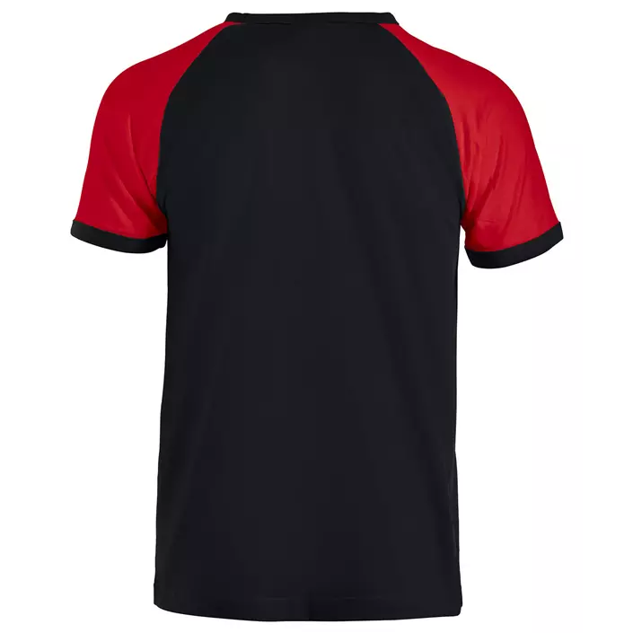 Clique Raglan T-shirt, Schwarz/Rot, large image number 2
