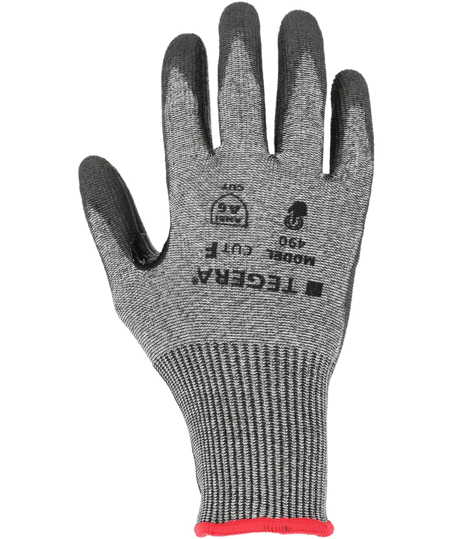 Tegera 490 cut protection gloves Cut F, Black/Grey, large image number 0