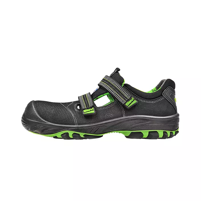 Sievi SpiderX 5+ safety sandals S1P, Black/Green, large image number 0