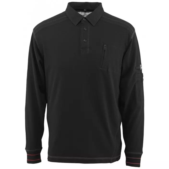 Mascot Frontline Ios long-sleeved polo shirt, Black, large image number 0