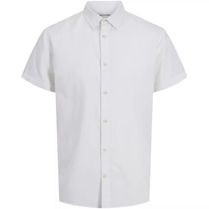 Jack & Jones JJESUMMER kortärmad skjorta med linne, White, large image number 0