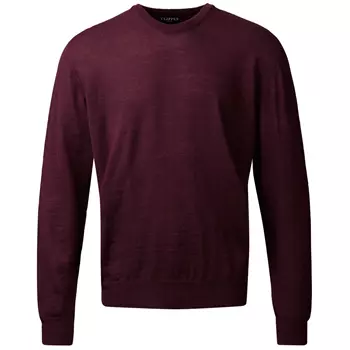 Clipper Milan knitted pullover with merino wool, Burgundy melange