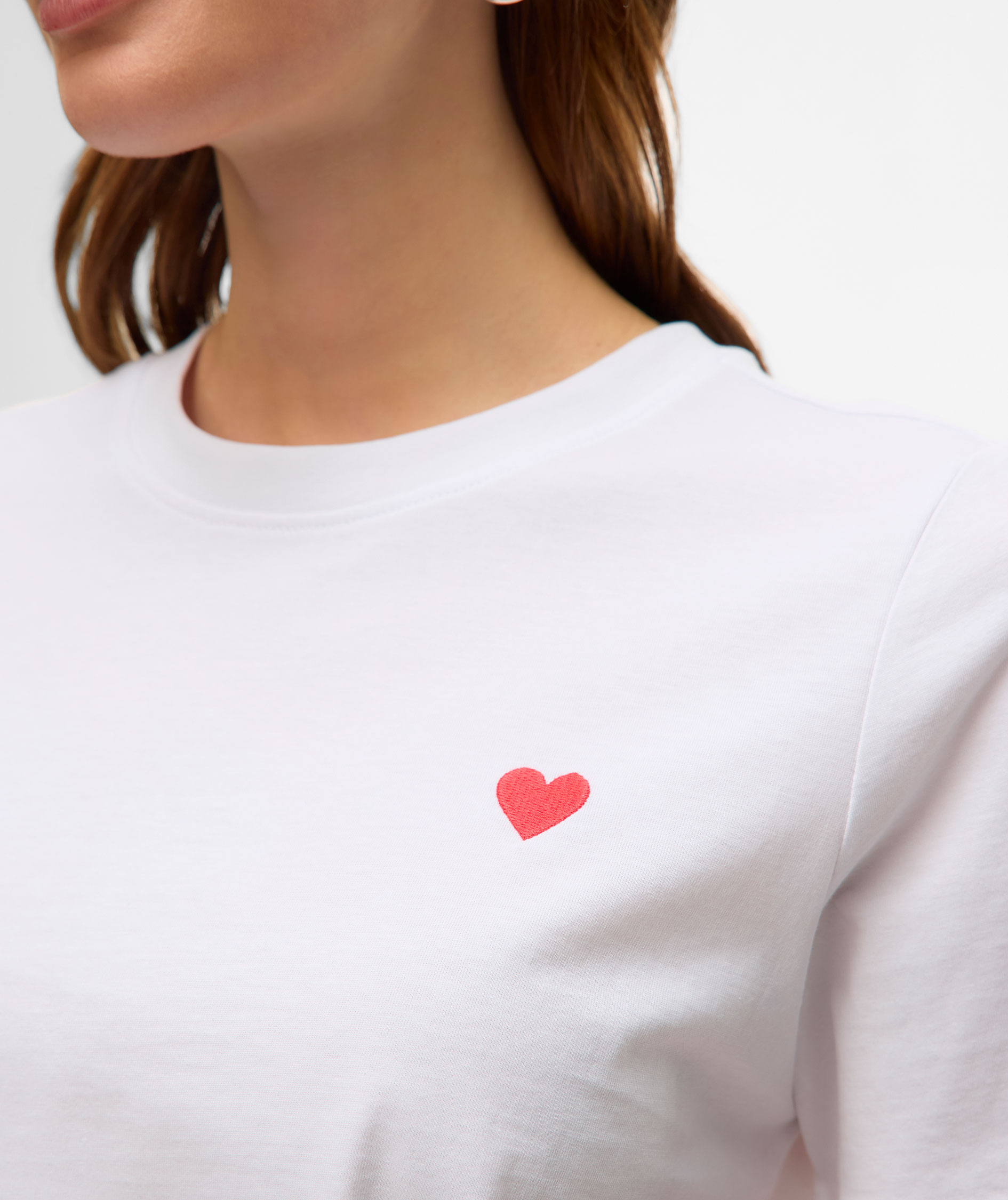 Vero Moda VMPAULINA dame T-skjorte, Bright White Red Heart, large image number 3