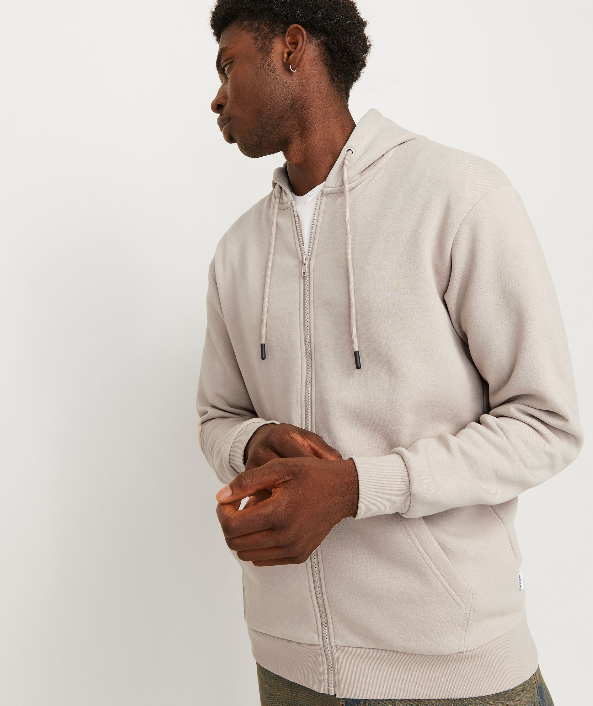 Jack & Jones JJEBRADLEY h&aelig;ttetr&oslash;je med lynl&aring;s, Moonbeam, large image number 6